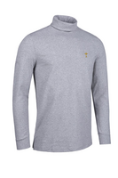 g.RYDER CUP KELSO Ryder Cup Long Sleeve Cotton Roll Neck Golf Shirt - Light Grey Marl Trophy