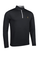 g.RYDER CUP WICK Ryder Cup Zip Lightweight Performance Golf Midlayer - Black/Light Grey Trophy