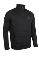 g.RYDER CUP ARRAN Ryder Cup Quarter Zip Performance Hybrid Midweight Golf Midlayer - Black Trophy
