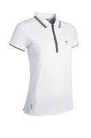g.RYDER CUP STELLA Ryder Cup Mesh Panel Performance Golf Shirt - White/Navy Trophy