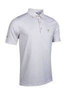 g.RYDER CUP CARRBRIDGE Ryder Cup Micro Fan Print Performance Golf Shirt - White/Linen Trophy