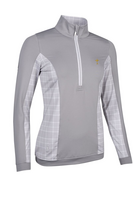 g.RYDER CUP CARINA Ryder Cup Quarter Zip Lightweight Shaped Performance Golf Midlayer - Light Grey/WhiteCheck Trophy