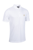 g.RYDER CUP DEACON Ryder Cup Performance Pique Golf Shirt - White Trophy