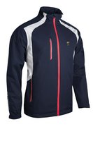 s.RYDER CUP VALBERG Ryder Cup Zip Front Stretch Back Panelled Waterproof Golf Jacket - Navy/White/Red Trophy