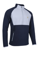 s.RYDER CUP SAHARA Ryder Cup Hybrid Thermal Fleece Golf Midlayer - Navy/Silver Trophy