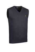 g.RYDER CUP THORNTON Ryder Cup V Neck Cotton Lightweight Slipover - Charcoal Marl Trophy