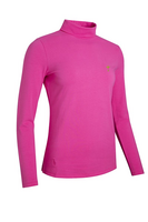g.RYDER CUP FERN Ryder Cup Long Sleeve Cotton Roll Neck Golf Top - Hot Pink Trophy