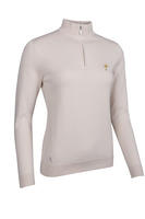 g.RYDER CUP AVA Ryder Cup Quarter Zip Cotton Lightweight Golf Sweater - Linen Trophy