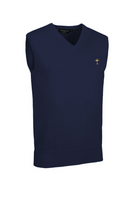 g.RYDER CUP THORNTON Ryder Cup V Neck Cotton Lightweight Slipover - Navy Trophy