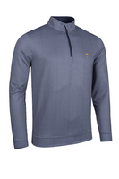 g.RYDER CUP WICK Ryder Cup Zip Lightweight Performance Golf Midlayer - Light Grey/Navy Houndstooth Trophy