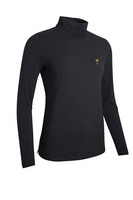 g.RYDER CUP FERN Ryder Cup Long Sleeve Cotton Roll Neck Golf Top - Black Trophy