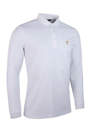 g.RYDER CUP MAX Ryder Cup Long Sleeve Performance Pique Golf Shirt - White Trophy