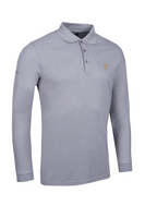g.RYDER CUP MAX Ryder Cup Long Sleeve Performance Pique Golf Shirt - Light Grey Marl Trophy