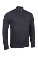 g.RYDER CUP DEVON Ryder Cup Quarter Zip Lightweight Cotton Golf Sweater - Charcoal Marl Trophy