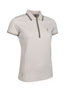 g.RYDER CUP STELLA Ryder Cup Mesh Panel Performance Golf Shirt - Linen/Black Trophy