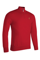 g.RYDER CUP DEVON Ryder Cup Quarter Zip Lightweight Cotton Golf Sweater - Garnet Trophy