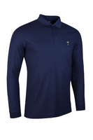 g.RYDER CUP MAX Ryder Cup Long Sleeve Performance Pique Golf Shirt - Navy Trophy