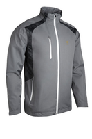 s.RYDER CUP VALBERG Ryder Cup Zip Front Stretch Back Panelled Waterproof Golf Jacket - Gunmetal/Black Camo/White Trophy