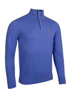 g.RYDER CUP GEORGE Ryder Cup Quarter Zip Tartan Placket Touch of Cashmere Lightweight Golf Sweater - Tahiti Trophy