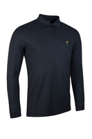 g.RYDER CUP MAX Ryder Cup Long Sleeve Performance Pique Golf Shirt - Black Trophy