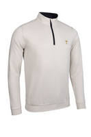 g.RYDER CUP WICK Ryder Cup Zip Lightweight Performance Golf Midlayer - Linen/Black Trophy