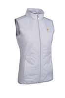 g.RYDER CUP CALLA Ryder Cup Full Zip Faux Fur Padded Golf Gilet - Stardust Diamond Print/Silver Trophy