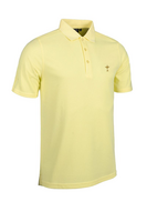 g.RYDER CUP DEACON Ryder Cup Performance Pique Golf Shirt - Light Yellow Trophy