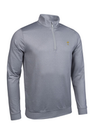 g.RYDER CUP WICK Ryder Cup Zip Lightweight Performance Golf Midlayer - Light Grey Herringbone Trophy