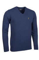 g.RYDER CUP LOMOND Ryder Cup V Neck Lambswool Midweight Golf Sweater - Rhapsody Marl Trophy