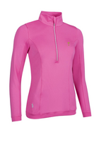 g.RYDER CUP CARINA Ryder Cup Quarter Zip Lightweight Shaped Performance Golf Midlayer - Hot Pink Trophy