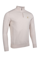 g.RYDER CUP DEVON Ryder Cup Quarter Zip Lightweight Cotton Golf Sweater - Linen Trophy