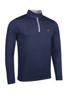 g.RYDER CUP WICK Ryder Cup Zip Lightweight Performance Golf Midlayer - Navy/Light Grey Trophy