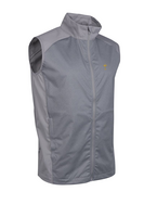 g.RYDER CUP JOHNSTONE Ryder Cup Zip Front Stretch Showerproof Lightweight Golf Gilet - Light Grey Herringbone Trophy