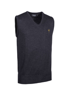 g.RYDER CUP RANKIN Ryder Cup V Neck LightweightMerino Golf Slipover - Charcoal Marl Trophy