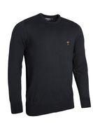 g.RYDER CUP KNOX Ryder Cup Crew Neck Lightweight Merino Golf Sweater - Black Trophy