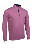 g.RYDER CUP WICK Ryder Cup Zip Lightweight Performance Golf Midlayer - Raspberry Marl/Navy Trophy