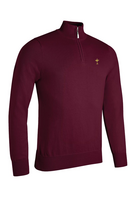 g.RYDER CUP DEVON Ryder Cup Quarter Zip Lightweight Cotton Golf Sweater - Bordeaux Trophy