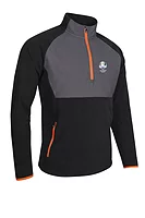 s.RYDER CUP SAHARA Ryder Cup Hybrid Thermal Fleece Golf Midlayer - Black/Charcoal/Inferno