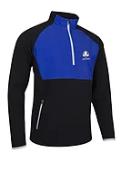 s.RYDER CUP SAHARA Ryder Cup Hybrid Thermal Fleece Golf Midlayer - Black/Electric Blue/Silver