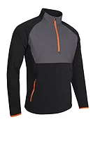 s.SAHARA Hybrid Thermal Fleece Golf Midlayer - Black/Charcoal/Inferno