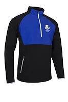s.RYDER CUP SAHARA Ryder Cup Hybrid Thermal Fleece Golf Midlayer - Black/Electric Blue/Silver