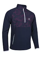s.THE OPEN SAHARA The Open Hybrid Thermal Fleece Golf Midlayer - Navy/Mulberry Camo/Silver