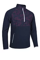 s.SAHARA Hybrid Thermal Fleece Golf Midlayer - Navy/Mulberry Camo/Silver