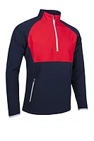 s.SAHARA Hybrid Thermal Fleece Golf Midlayer - Navy/Red/Silver