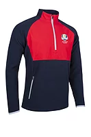 s.RYDER CUP SAHARA Ryder Cup Hybrid Thermal Fleece Golf Midlayer - Navy/Red/Silver