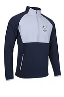 s.RYDER CUP SAHARA Ryder Cup Hybrid Thermal Fleece Golf Midlayer - Navy/Silver