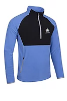 s.RYDER CUP SAHARA Ryder Cup Hybrid Thermal Fleece Golf Midlayer - Ocean/Black/Silver