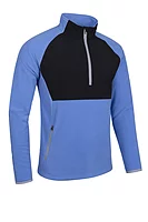 s.SAHARA Hybrid Thermal Fleece Golf Midlayer - Ocean/Black/Silver