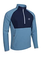 s.THE OPEN SAHARA The Open Hybrid Thermal Fleece Golf Midlayer - Pacific Blue/Navy/Silver