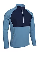 s.SAHARA Hybrid Thermal Fleece Golf Midlayer - Pacific Blue/Navy/Silver